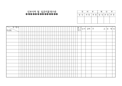 인부사역및 임금지불영수증